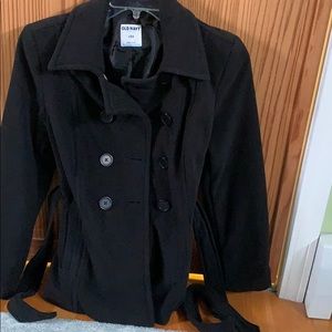 Buttoned pea coat jacket